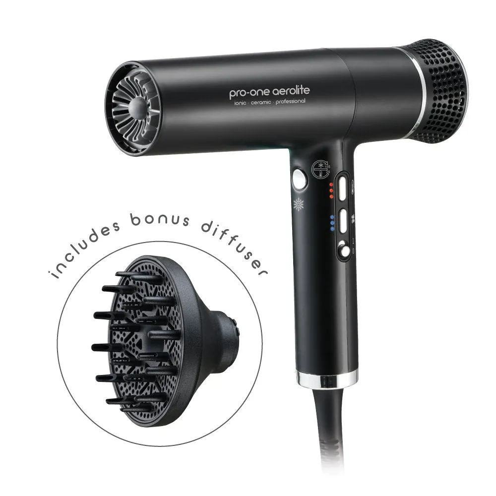 Pro-One Aerolite Hairdryer - Black