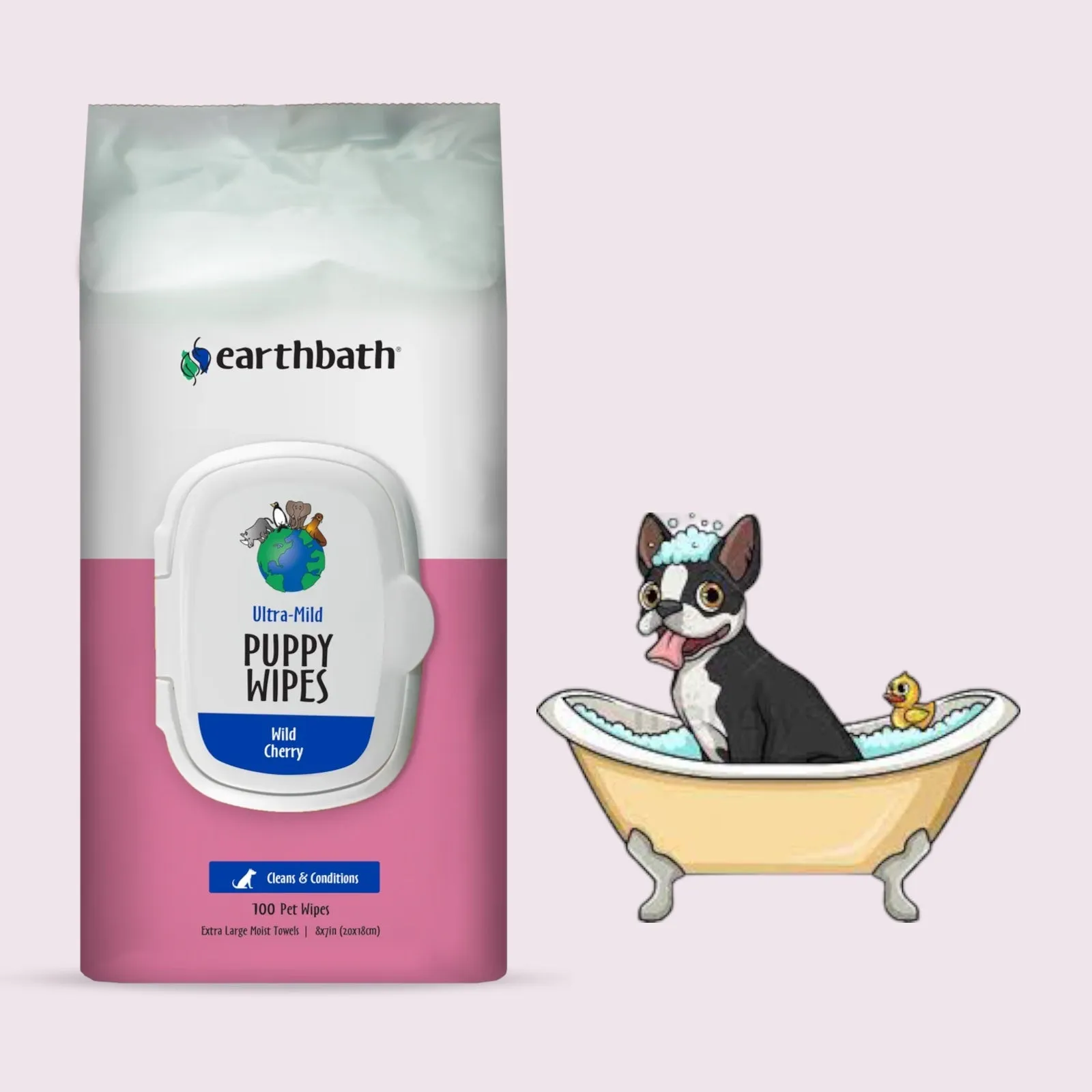 Puppy Wipes Earthbath Wild Cherry - 100's