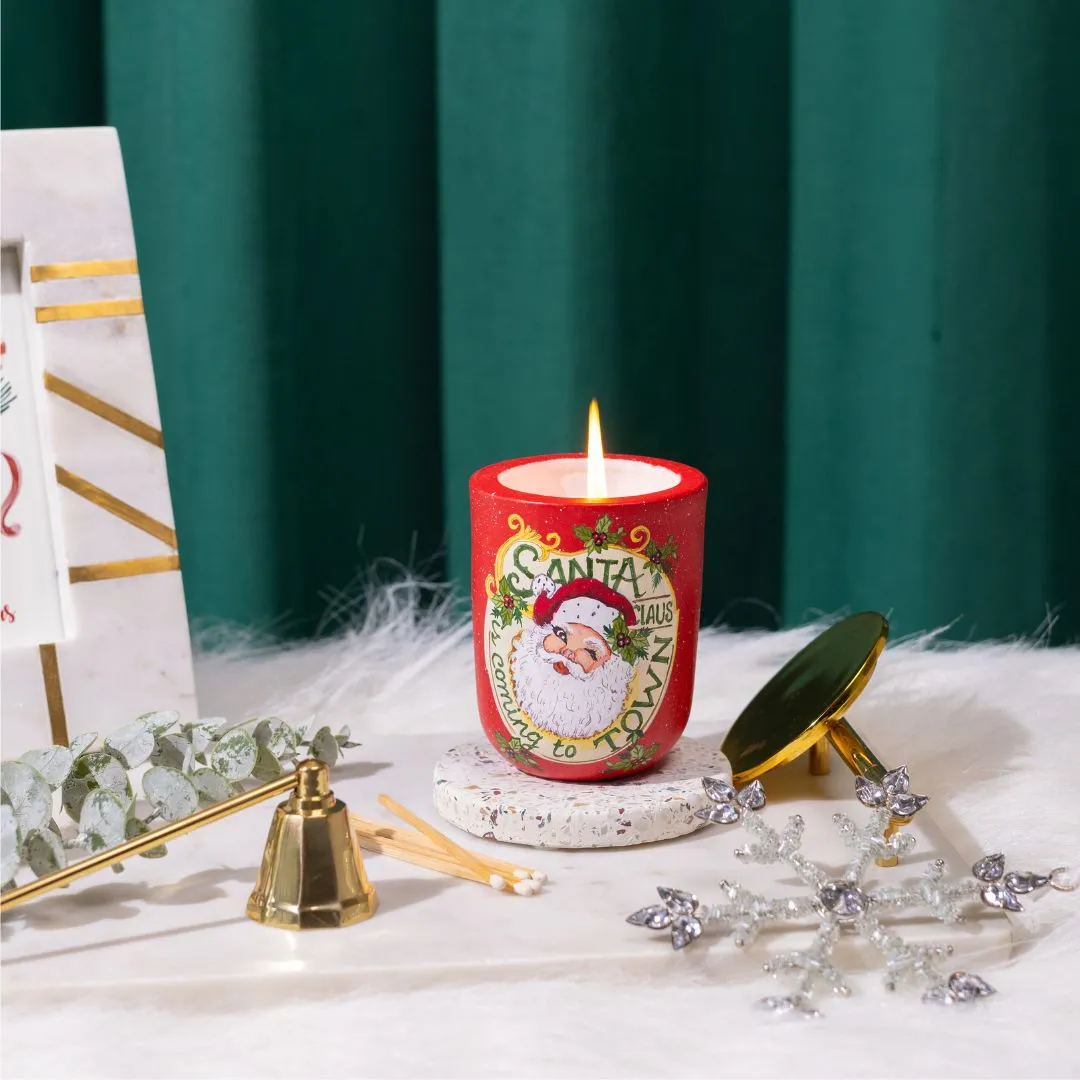 Santa's Aroma Land- Set of 2 Hand-painted & Hand-poured Soy Wax Candle