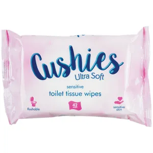 Sensitive Flushable Toilet Wipes, 42 Pack