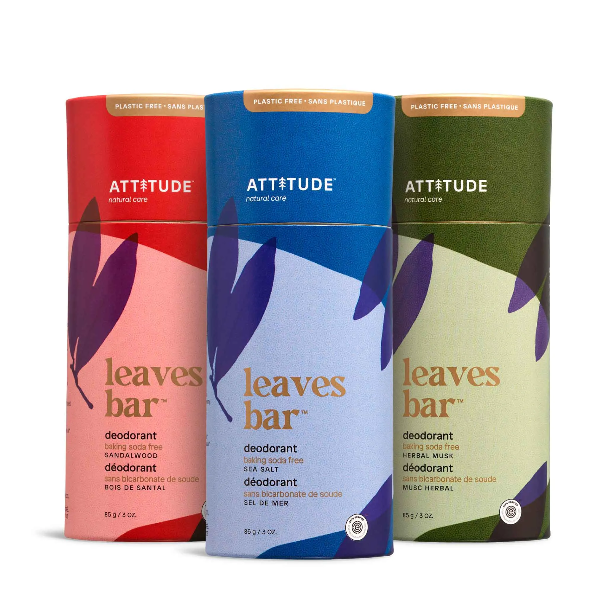 Set of 3 Aluminum Free Deodorants : LEAVES BAR™