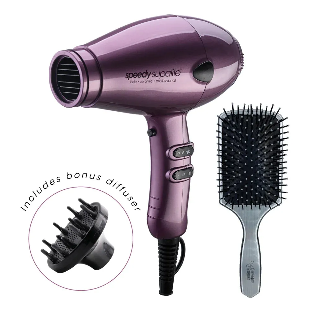 Speedy Supalite Dryer Steel Purple with Bonus Wonderbrush