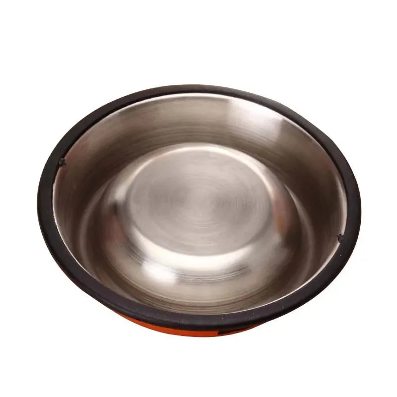 Stainless Steel Cat Food Bowl with Non-Slip Rubber Base