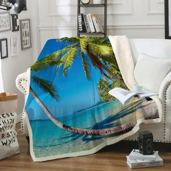 Summer in Saint Thomas Soft Sherpa Blanket