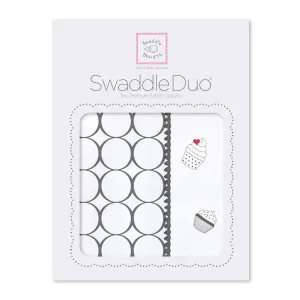 SwaddleDuo - Soft Black Pearl Mod Circles   Cupcakes