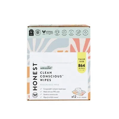 The Honest Company Plant-Based Baby Wipes made with over 99% Water - Sunburst - 864ct