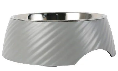 Twill Round Cat Dog Bowl - Grey S/L