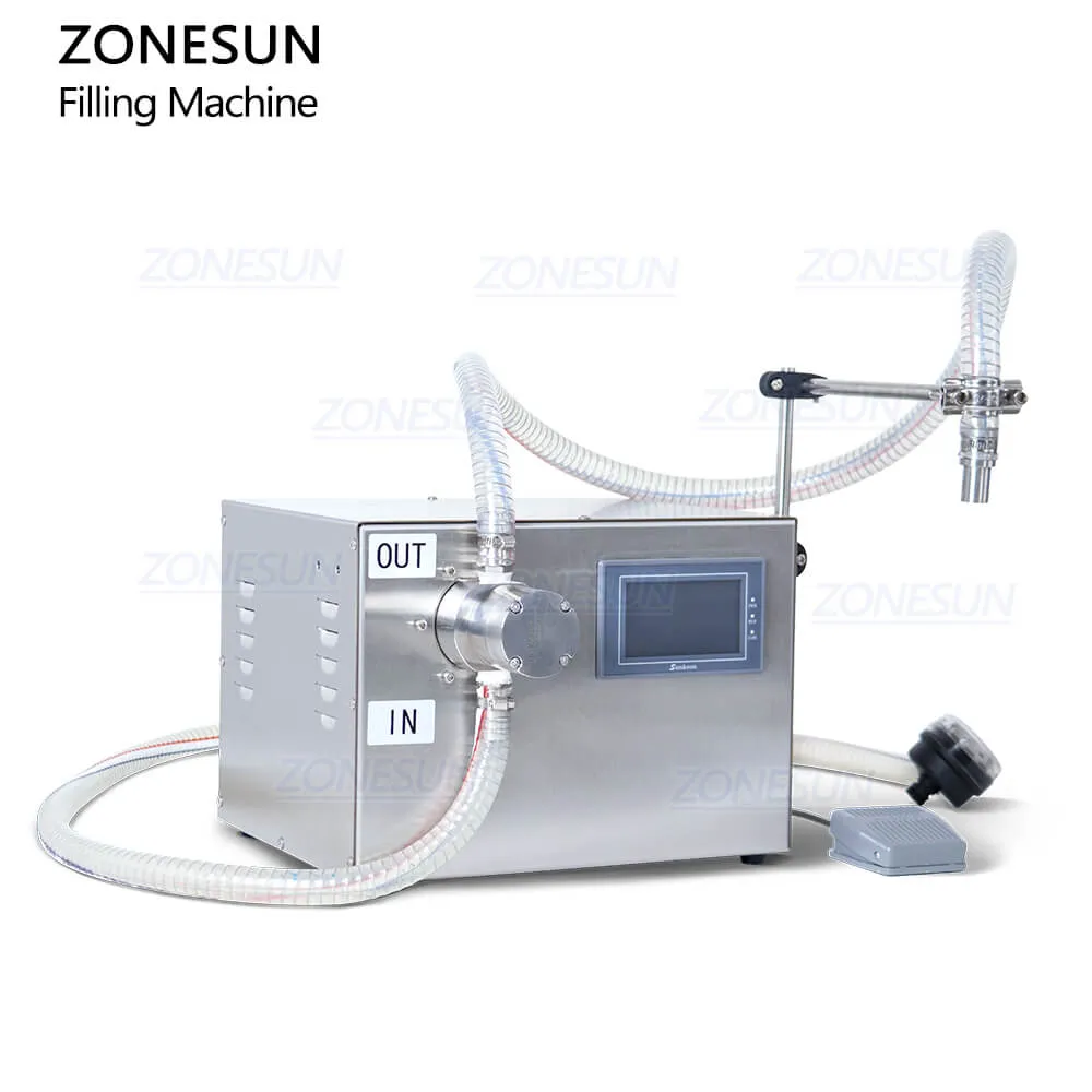 ZS-G25A Semi-automatic Magnetic Pump Engine Oil Lotion Laundry Detergent Bottle Liquid Soap Quantitative Filling Machine